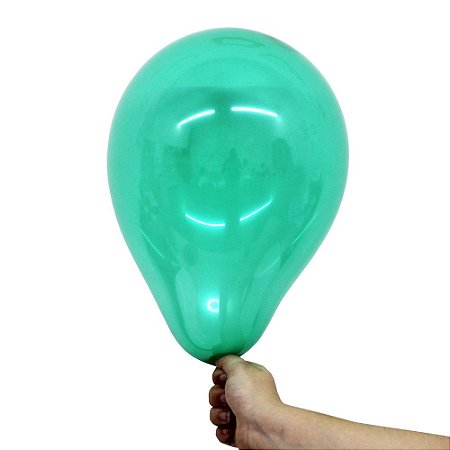 Balão Bexiga Translúcido Cristal Verde Esmeralda Nº 9 23cm - 30 Unidades