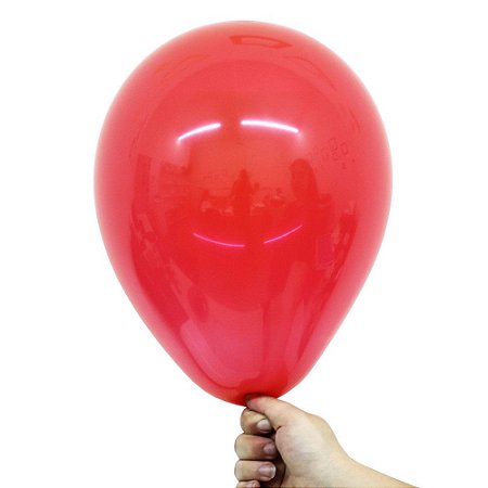 Balão Bexiga Translúcido Cristal Vermelho Rubi Nº 9 23cm - 30 Unidades