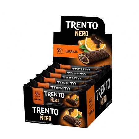 Caixa Chocolate Trento Nero 22g com Recheio de Laranja com 16 Unidades