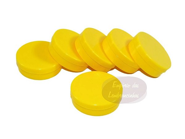 Atacado - Latinhas de Plástico Mint to Be 5,5x1,5 cm Amarelas - Kit com 1.000 unids