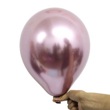 Balão Bexiga Metalizado Alumínio Rose N°05 12cm - 25 Unidades