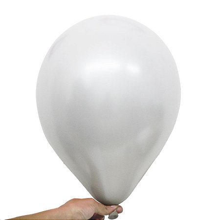 Balão / Bexiga Metalizado Alumínio Gelo N°09 - 25 Unidades