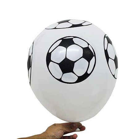 Balão Bexiga Festa Bola de Futebol Branca Nº 11 28cm - 25 Unidades