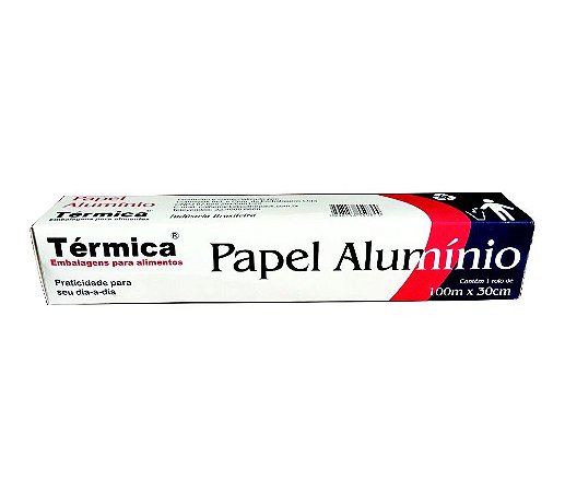 1 Rolo de Papel Alumínio 30cm x 100m Térmica