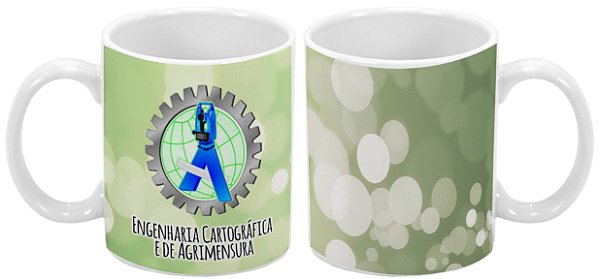 Caneca Profissão 300 ml Engenharia Cartográfica e de Agrimensura - 1 unidade