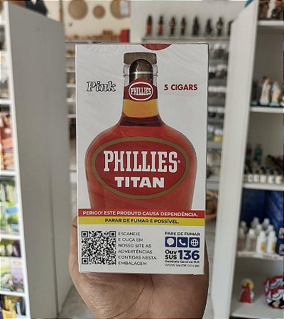 Phillies Titan Charuto Conhaque Original – Caixa com 5 Unidades