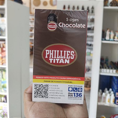 Phillies Titan Charuto Chocolate Original – Caixa com 5 Unidades