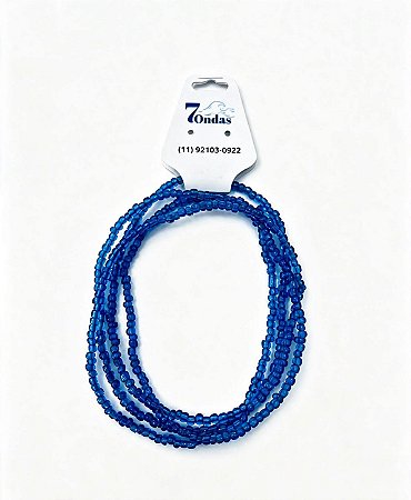 Guia Tradicional de Miçangas Azul-Escuro Transparente – Guia Religiosa de Ogum para Umbanda