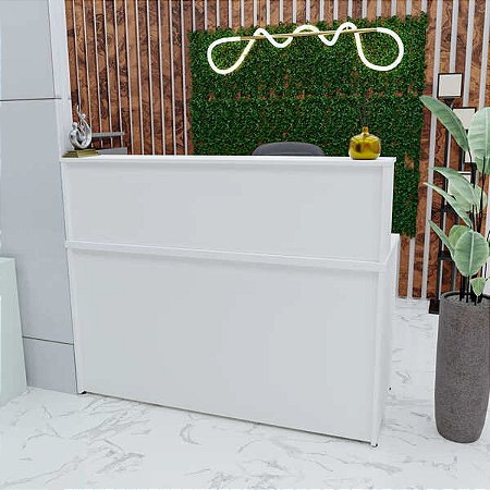 Balcão Para Recepção Reto Escritório Salão Atendimento Caixa Vallet 1,20 m 18 mm