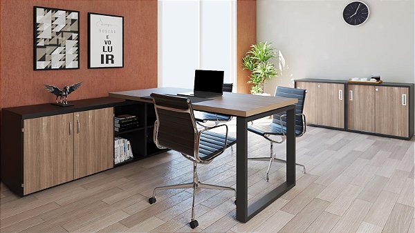 Mesa L Diretiva Executiva Escritório 36 Mm 2,40 x 1,60 M Armário Home  Office - WFS Moveis, moveis para escritório, cadeira para escritório,  recepção, armários para escritório, gaveteiros, mesas para reunião