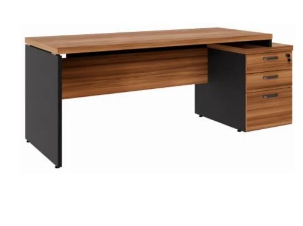 Mesa Reta Escritório Gaveteiro Pedestal Pé Painel 1,92 x 0,70 m 40 mm Home Office Diretoria