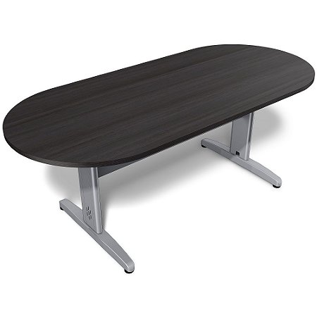 Mesa para Sala de Reunião Oval Office 2,00 X x 0,90 x 0,75 M 18 Mm Corporativa Saia em Aço