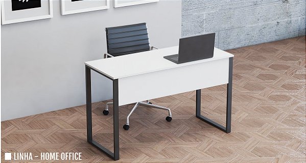 Mesa para Escritório Reta Home Office Pé em Aço Tubular 0,80 x 0,50 m 15 mm Escrivaninha