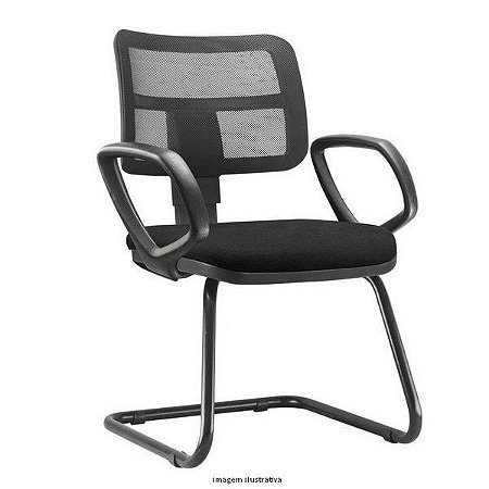 Cadeira Zip Executiva Fixa Com Braços Fixos Escritório Atendimento Cantilever Aproximação