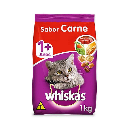 Ração Whiskas Sabor Carne para Gatos Adultos