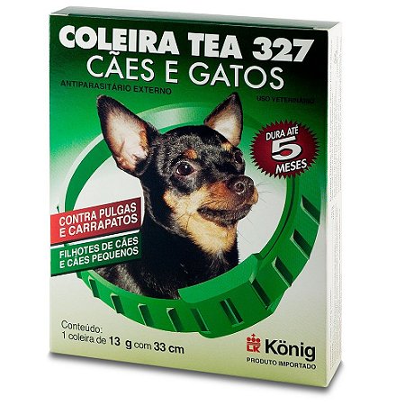 COLEIRA KONIG ANTIPARASITÁRIO TEA 327 COM 33CM