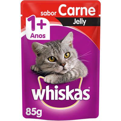 Ração Úmida Whiskas Sachê Carne Jelly para Gatos Adultos - 85g