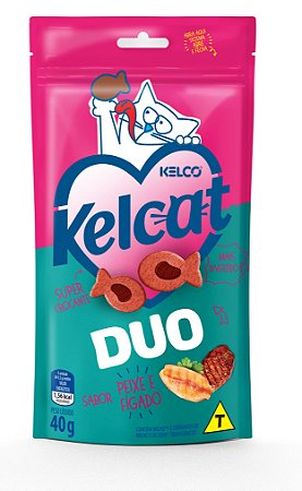 Petisco Kelco Kelcat Snacks Duo Peixe & Fígado 40g