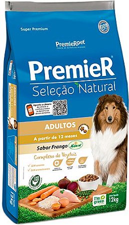 Ração Seca Premier Seleção Natural Cães Adultos sabor Frango