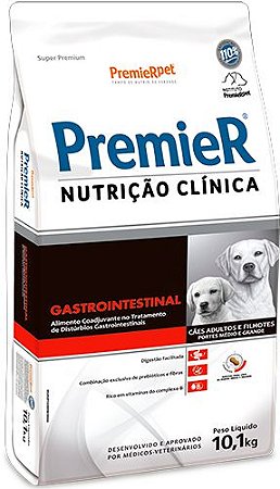 Ração Seca Premier Nutrição Clínica Porte Médio e Grande Adulto e Filhote Gastrointestinal 10,1kg