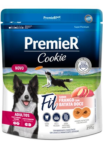 Biscoito Premier Pet Cookie Fit Frango com Batata Doce para Cães Adultos