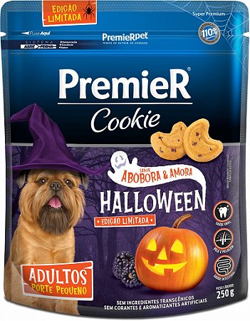 Cookie Premier Cães Adultos Porte Pequeno sabor Abóbora e Amora Edição Limitada Halloween 250g