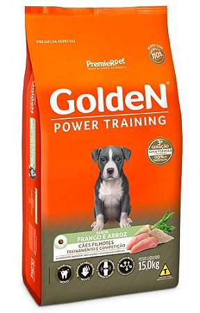 Ração Seca Golden Fórmula Power Training Cães Filhotes sabor Frango e Arroz 15kg