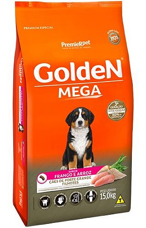 Ração Seca Golden Fórmula Mega Cães Filhotes sabor Frango e Arroz 15kg
