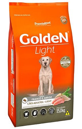 Ração Seca Golden Fórmula Cães Adultos Light sabor Frango e Arroz 15kg
