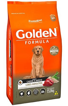 Ração Seca Golden Fórmula Cães Adultos sabor Carne e Arroz