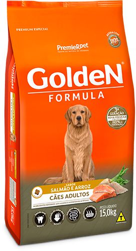 Ração Premier Golden Formula Sabor Salmão e Arroz para Cães Adultos