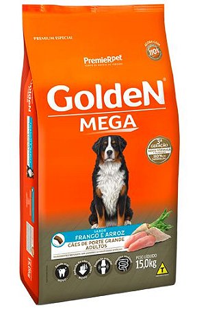 Ração Seca Golden Fórmula Mega Cães Adultos sabor Frango e Arroz 15kg