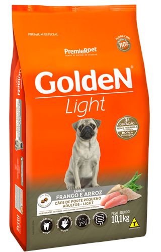 Ração Premier Golden Formula Light Mini Bits Sabor Frango e Arroz para Cães Adultos de Raças Pequenas