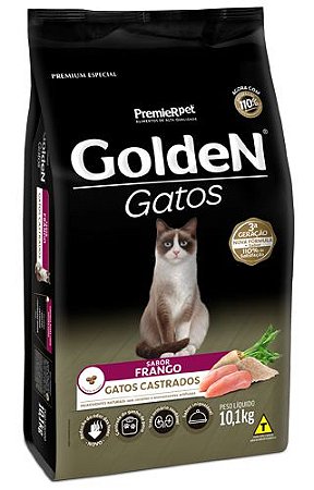 Ração Seca Golden Gatos Castrados sabor Frango
