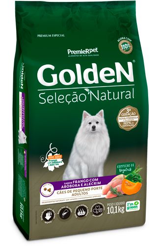 Ração Seca PremieR Pet Golden Seleção Natural Frango, Abóbora e Alecrim para Cães Adultos Raças Pequenas