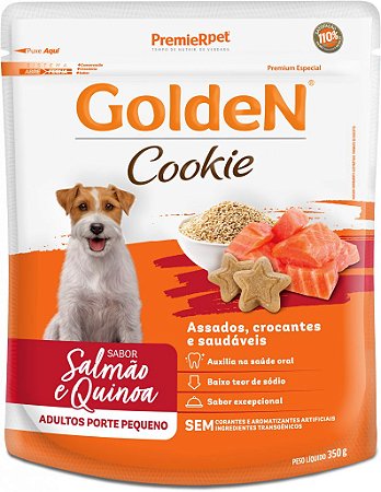 Cookie Golden Cães Adultos Porte Pequeno sabor Salmão e Quinoa 350g