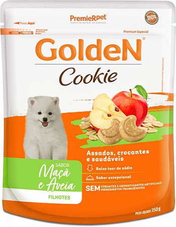 Cookie Golden Cães Filhotes sabor Maçã e Aveia 350g