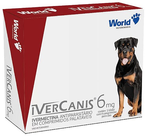 Antiparasitário IverCanis World 6mg para Cães de 30kg
