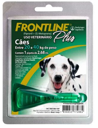 Antipulgas e Carrapatos Boehringer Ingelheim Frontline Plus 2,68ml para Cães de 20 a 40kg