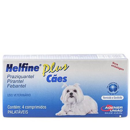 Vermífugo Agener União Helfine Plus Cães 4 Comprimidos