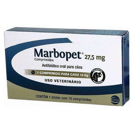 Antibiótico Marbopet 27,5MG com 10 Comprimidos