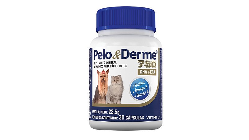 Suplemento Vetnil Pelo & Derme 750 DHA + EPA