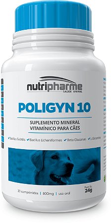 Suplemento Nutripharme Poligyn 10 800mg para Cães 30 Comprimidos