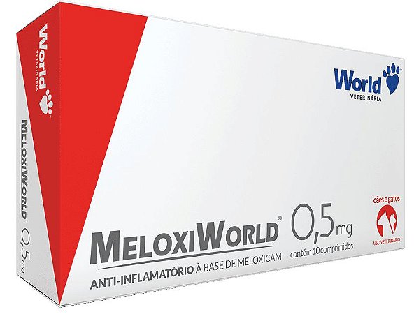 Anti-inflamatório World Veterinária MeloxiWorld 10 Comprimidos