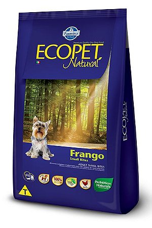 Ração Seca Ecopet Cães Natural Small Bites sabor Frango