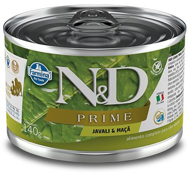 Alimento Úmido Lata N&D Canine Prime Adult sabor Javali e Maçã 140g