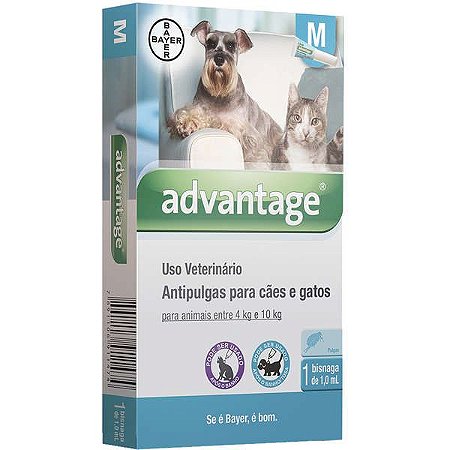 Antipulgas Elanco Bayer Advantage M 1,0ml para Cães e Gatos