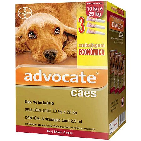 Endectoparasiticida Elanco Advocate Cães Entre 10 e 25kg