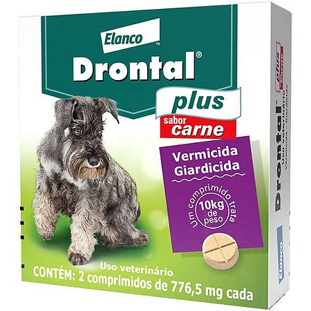 Vermífugo Elanco Drontal Plus Sabor Carne 776,5mg 10kg