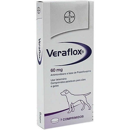 Antibacteriano Elanco Veraflox 60mg 7 Comprimidos